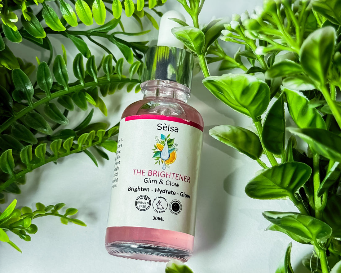 Selsa The Brightener – Glim & Glow Serum bottle for glowing, hydrated skin in Pakistan